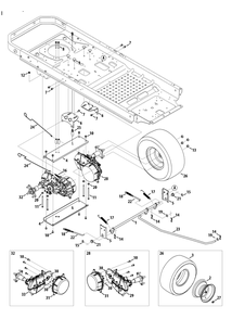 Drive System Diagram and Parts List for RZT-S42ZERO (17AVCEDS710-17WVCEDS710)(2013) Cub Cadet Lawn Tractor